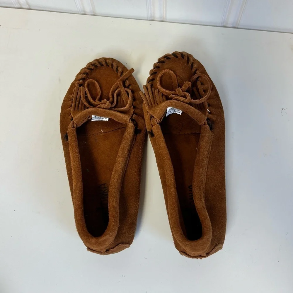 Minnetonka Tan Suede Moccasins